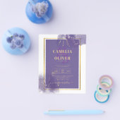 LeahG LILA GOLD Wedding Lavender ALCOHOL INK Flyer (Einzeln)