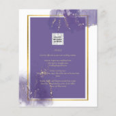 LeahG LILA GOLD Wedding Lavender ALCOHOL INK Flyer (Hinten)