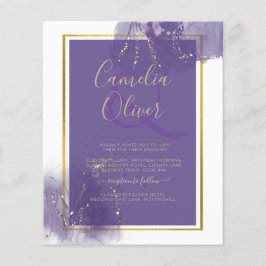 LeahG LILA GOLD Wedding Lavender ALCOHOL INK Flyer