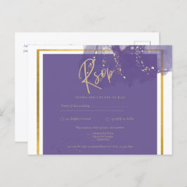 LeahG LILA GOLD Wedding Lavender INK UAWG Postkarte