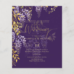 LeahG Lila Gold WISTERIA Floral Wedding INVITE