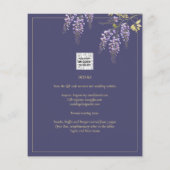 LeahG Lila Gold WISTERIA Floral Wedding INVITE (Rückseite)