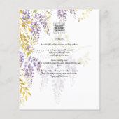 LeahG Lila Gold WISTERIA Floral Wedding INVITE (Rückseite)