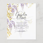 LeahG Lila Gold WISTERIA Floral Wedding INVITE (Vorderseite)