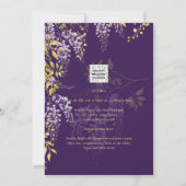 LeahG Lila Gold WISTERIA Floral Wedding INVITE Einladung (Rückseite)