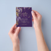 LeahG Lila Gold WISTERIA Floral Wedding INVITE Flyer (Gruppe)