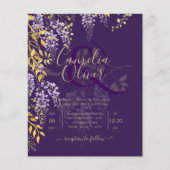 LeahG Lila Gold WISTERIA Floral Wedding INVITE Flyer (Vorne)