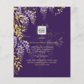 LeahG Lila Gold WISTERIA Floral Wedding INVITE Flyer (Hinten)