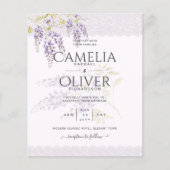 LeahG Lila WISTERIA Lace Floral Wedding INVITE (Vorderseite)