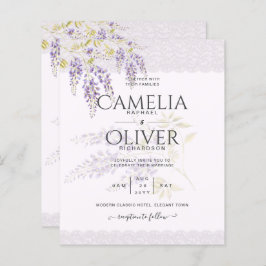 LeahG Lila WISTERIA Lace Floral Wedding INVITE