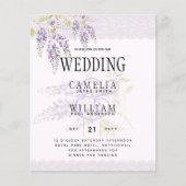 LeahG Lila WISTERIA Lace Floral Wedding INVITE (Vorderseite)