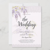 LeahG Lila WISTERIA Lace Floral Wedding INVITE Einladung (Vorderseite)
