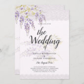 LeahG Lila WISTERIA Lace Floral Wedding INVITE Einladung (Vorne/Hinten)