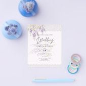 LeahG Lila WISTERIA Lace Floral Wedding INVITE Flyer (Einzeln)