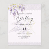 LeahG Lila WISTERIA Lace Floral Wedding INVITE Flyer (Vorne)