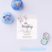 LeahG Lila WISTERIA Lace Floral Wedding INVITE Flyer (Einzeln)