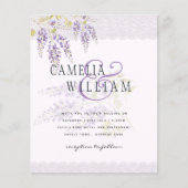 LeahG Lila WISTERIA Lace Floral Wedding INVITE Flyer (Vorne)