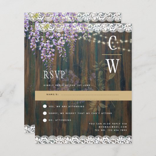 LeahG Lila WISTERIA Rustikale Hochzeit (Vorne/Hinten)