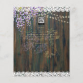 LeahG Lila WISTERIA Rustikale Hochzeit Flyer (Hinten)
