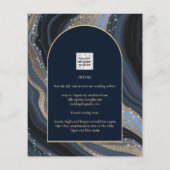 LeahG Navy Blue Gold Agate STARRY NIGHT Wedding (Rückseite)