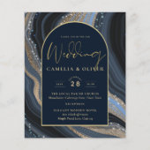 LeahG Navy Blue Gold Agate STARRY NIGHT Wedding (Vorderseite)