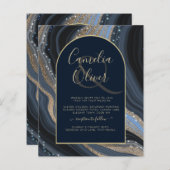 LeahG Navy Blue Gold Agate STARRY NIGHT Wedding (Vorne/Hinten)