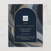 LeahG Navy Blue Gold Agate STARRY NIGHT Wedding (Rückseite)