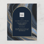 LeahG Navy Blue Gold Agate STARRY NIGHT Wedding (Rückseite)