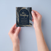 LeahG Navy Blue Gold Agate STARRY NIGHT Wedding Flyer (Gruppe)