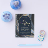 LeahG Navy Blue Gold Agate STARRY NIGHT Wedding Flyer (Einzeln)