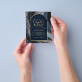 LeahG Navy Blue Gold Agate STARRY NIGHT Wedding Flyer (Gruppe)