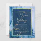 LeahG® Navy Blue Gold Alkohol Tinte Wedding (Vorderseite)