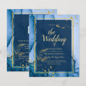 LeahG® Navy Blue Gold Alkohol Tinte Wedding (Vorne/Hinten)