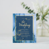 LeahG® Navy Blue Gold Alkohol Tinte Wedding (Stehend Vorderseite)