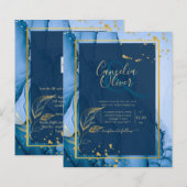 LeahG® Navy Blue Gold Alkohol Tinte Wedding (Vorne/Hinten)