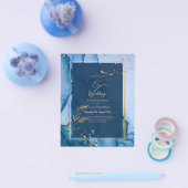 LeahG® Navy Blue Gold Alkohol Tinte Wedding Flyer (Einzeln)