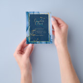 LeahG® Navy Blue Gold Alkohol Tinte Wedding Flyer (Gruppe)