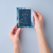 LeahG® Navy Blue Gold Alkohol Tinte Wedding Flyer (Gruppe)