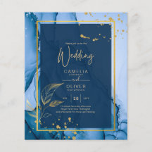 LeahG® Navy Blue Gold Alkohol Tinte Wedding