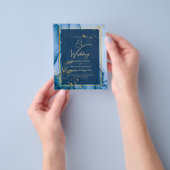 LeahG® Navy Blue Gold Alkohol Tinte Wedding Flyer (Gruppe)