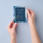 LeahG® Navy Blue Gold Alkohol Tinte Wedding Flyer (Gruppe)