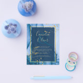 LeahG® Navy Blue Gold Alkohol Tinte Wedding Flyer (Einzeln)