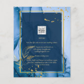 LeahG® Navy Blue Gold Alkohol Tinte Wedding Flyer (Hinten)