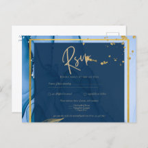 LeahG® Navy Blue Gold Alkohol Tinte Wedding