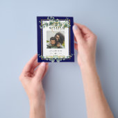 LeahG NAVY BLUE GOLD Greenery Eukalyptus Wedding Flyer (Gruppe)