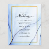 LeahG Navy Blue Gold INK Abstrakt Wedding INVITE (Vorderseite)