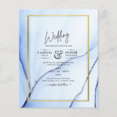 LeahG Navy Blue Gold INK Abstrakt Wedding INVITE (Vorderseite)