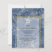 LeahG Navy Blue Gold INK Abstrakt Wedding INVITE (Rückseite)