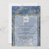 LeahG Navy Blue Gold INK Abstrakt Wedding INVITE Einladung (Rückseite)