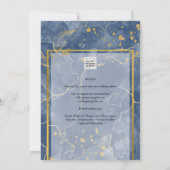LeahG Navy Blue Gold INK Abstrakt Wedding INVITE Einladung (Rückseite)